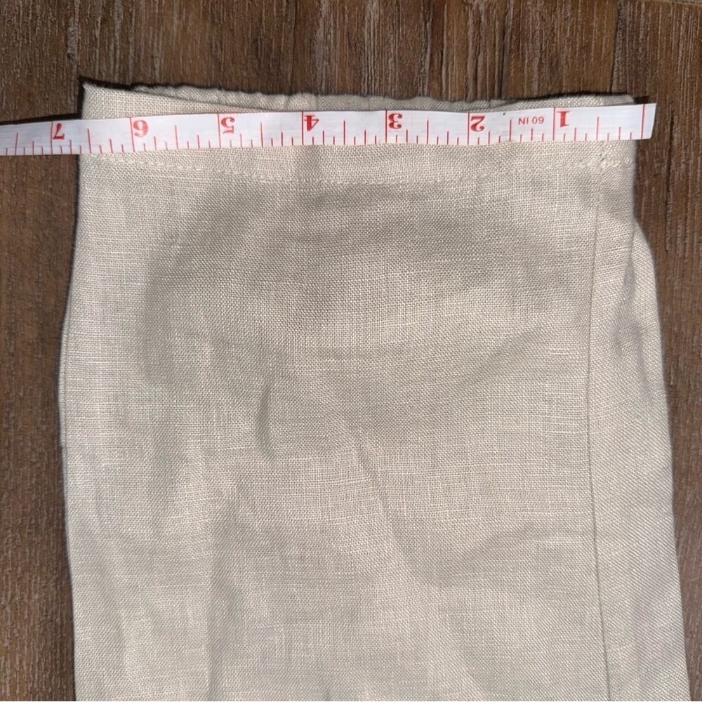 IXIMO %100 Linen Pants Tapered Leg sz L Lagenlook Coastal Cream Ivory pull on - Picture 11 of 11
